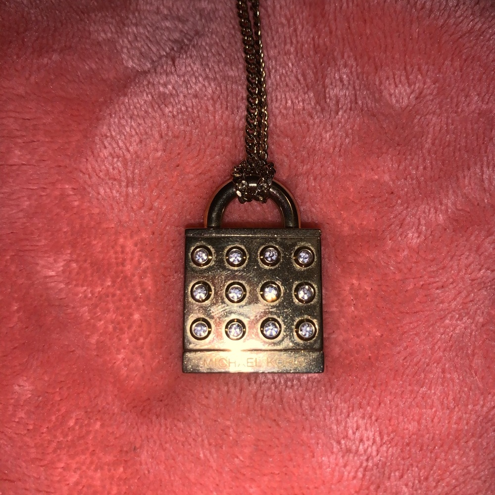 micheal kors astor pave padlock necklace - Picture 3 of 5